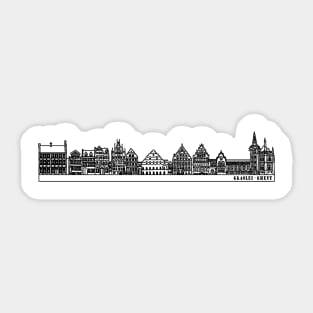 Graslei Ghent Lineart Drawing Sticker